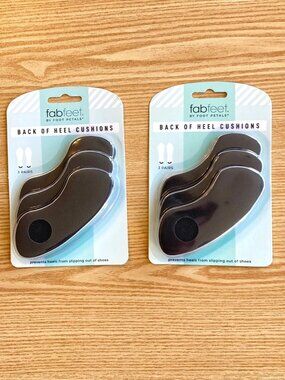 Fab Feet by Foot Petals Back of Heel Shoe Cushions 6 Pair Black NEW